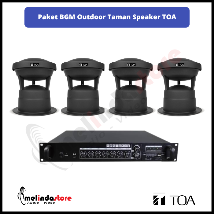 Paket Background Music Outdoor Speaker Taman TOA - 4 Speaker